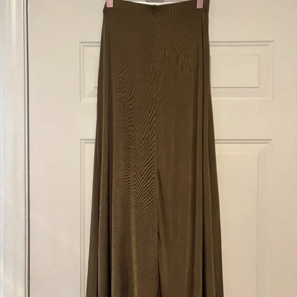 Boho Free People olive/brown stretchy long strapless dress size small NWOT#101 - Picture 2 of 2